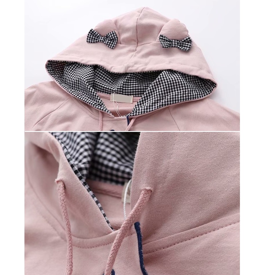 Áo choàng Cotton mềm mại có mũ trùm đầu thêu họa tiết hoạt hình phong cách Nhật Bản | BigBuy360 - bigbuy360.vn