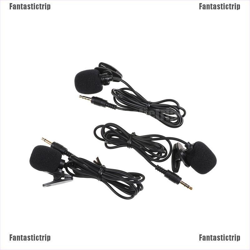 Fantastictrip Portable Clip-on Lavalier Microphone 3.5mm Jack Mini Microphone For Phone Laptop