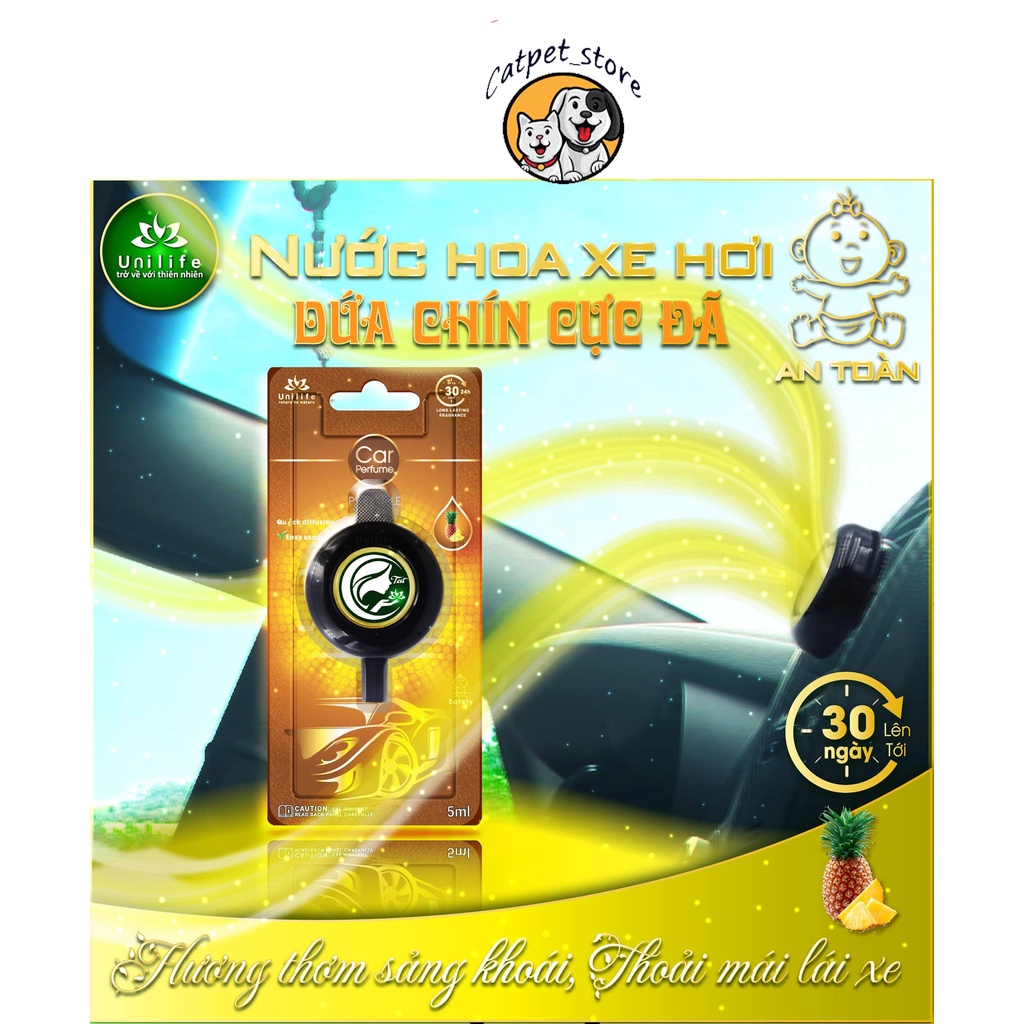 Nước hoa ô tô Unilife, nước hoa xe hơi kẹp cửa gió điều hòa ô tô nhiều mùi hương sang trọng, khử mùi, lọc không khí