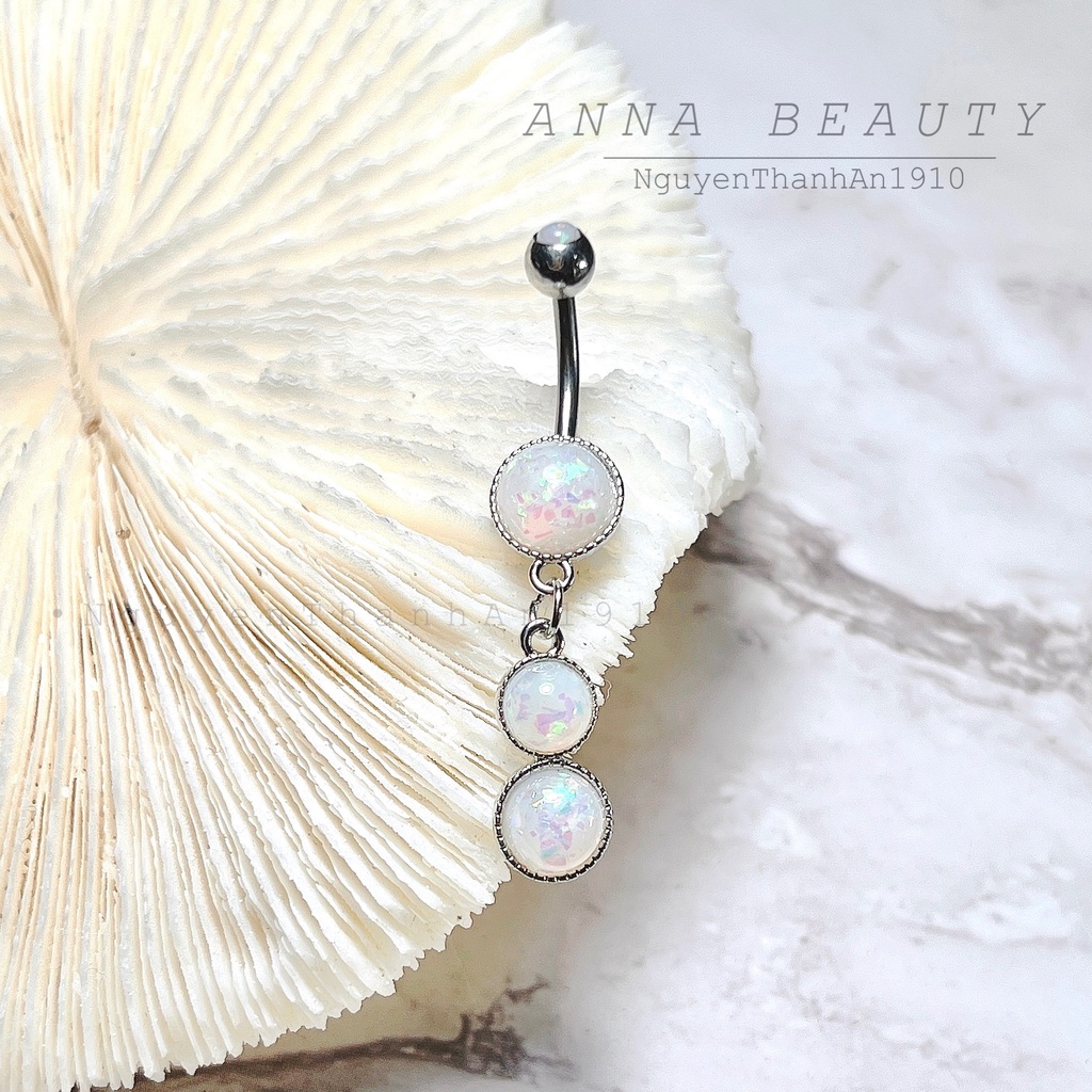 Khuyên rốn đá opal JOLLY bằng thép y tế xỏ khuyên