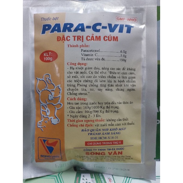 1 gói* 100 gram Para C vit hạ nhiệt hsd 07/03/2024