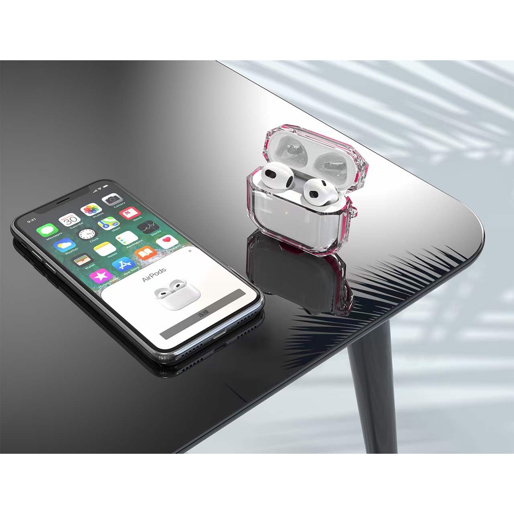Ốp Bảo Vệ Hộp Đựng Tai Nghe Airpods Pro/AirPods3/2/1 Bằng Silicon Mềm Trong Suốt Bảo Vệ Toàn Diện 360 Độ Có Dây Đeo Chất Lượng