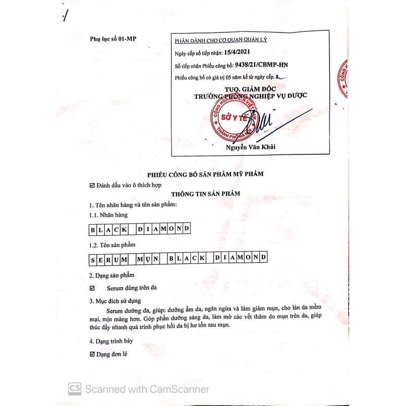 Serum Black Diamond giảm mụn thải độc se khít lcl kiềm dầu chiết xuất nhân sâm và nấm linh chi đỏ 5ml | BigBuy360 - bigbuy360.vn