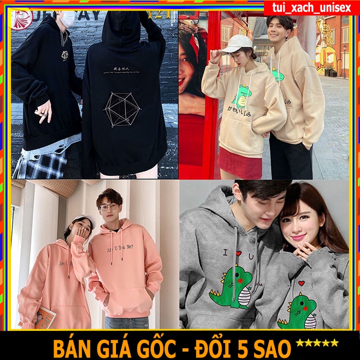 ⚡️ MẪU MỚI ⚡️ CÁC MẪU ÁO KHOÁC HOODIE NAM NỮ - ÁO NỈ CẶP DÀI TAY IN HÌNH KHỦNG LONG, LỤC GIÁC, CHỮ MỚI ĐẸP ẤM