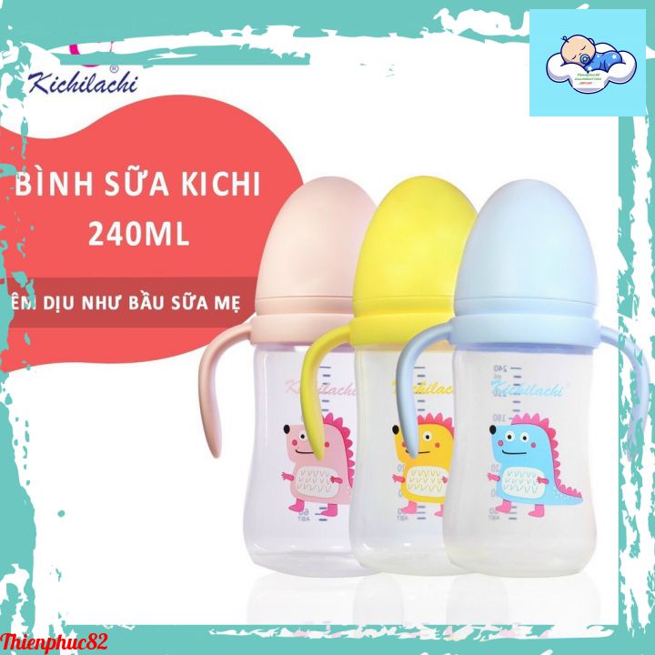 Bình sữa cổ rộng kichi 180ml/240ml