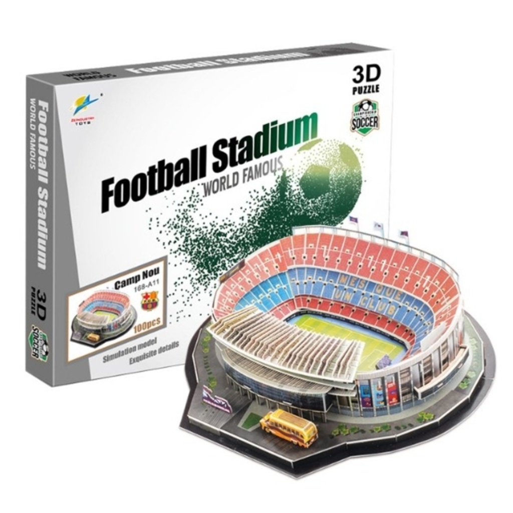 Mô hình sân vận động bóng đá Nou Camp Barca đồ chơi lắp ghép sân vận động bóng đá mô hình lego SVĐ Barcelona giấy 3D
