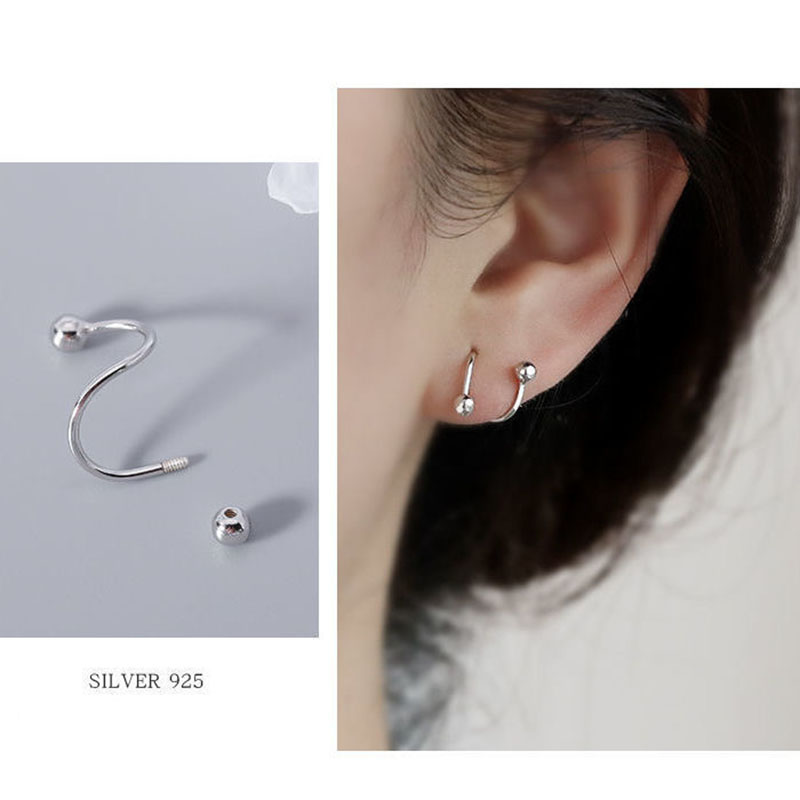 Ahellogirl Bông tai thiết kế xoắn ốc kiểu dáng đơn giản dành cho nữ