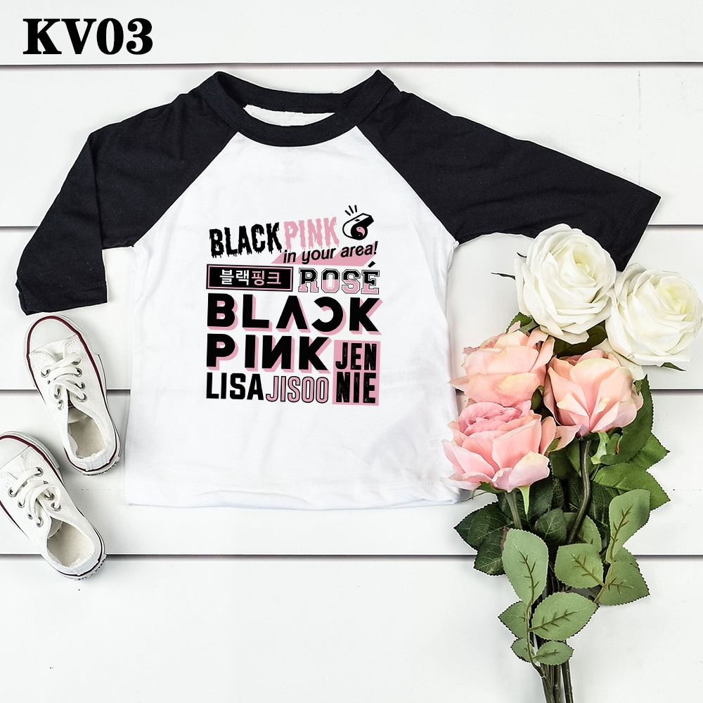 Áo Thun Ngắn Tay In Hình Blackpink Đáng Yêu Cho Bé Gái