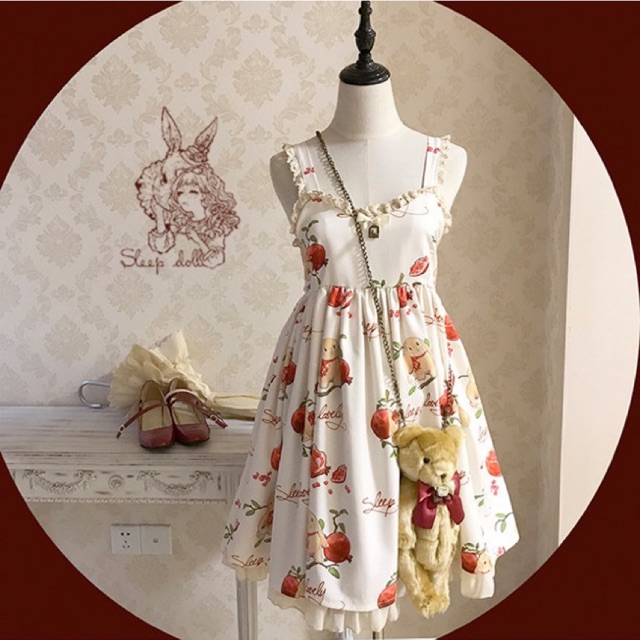 [có sẵn] Đầm / Váy Lolita JSK Pomegranate Rabbit (brand Sleep doll)