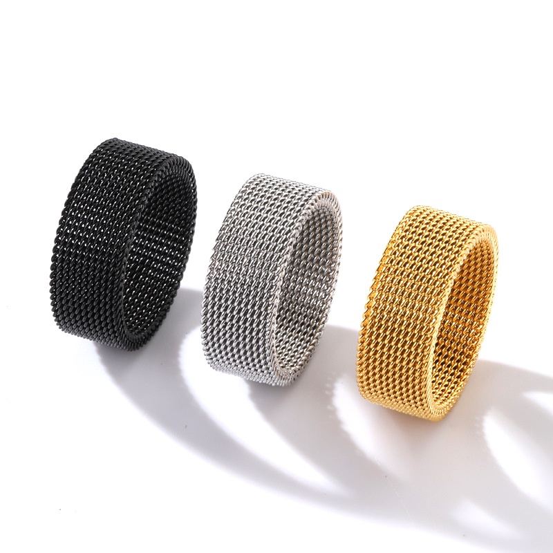Nhẫn Thép Titan Màu Trơn Bản Rộng 8mm 2022 Thời Trang Cho Nam Và Nữ