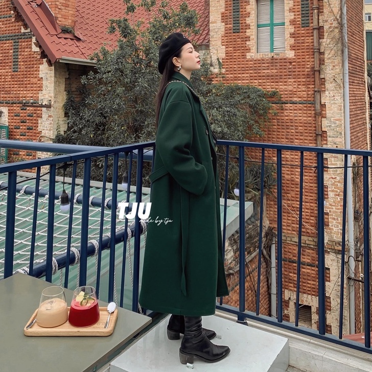 Áo khoác dạ dáng mangto 2 LỚP cổ vest có đai eo mặc đôi nam nữ BERLIN (TJU thiết kế) | BigBuy360 - bigbuy360.vn