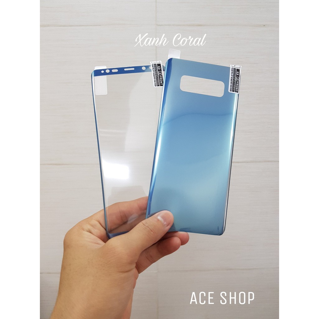 Cường lực dẻo Samsung Note 8, Note9,S8,S8Plus,S9,S9Plus,S7Edge nhiều màu ( mặt trước + mặt sau ) giá rẻ