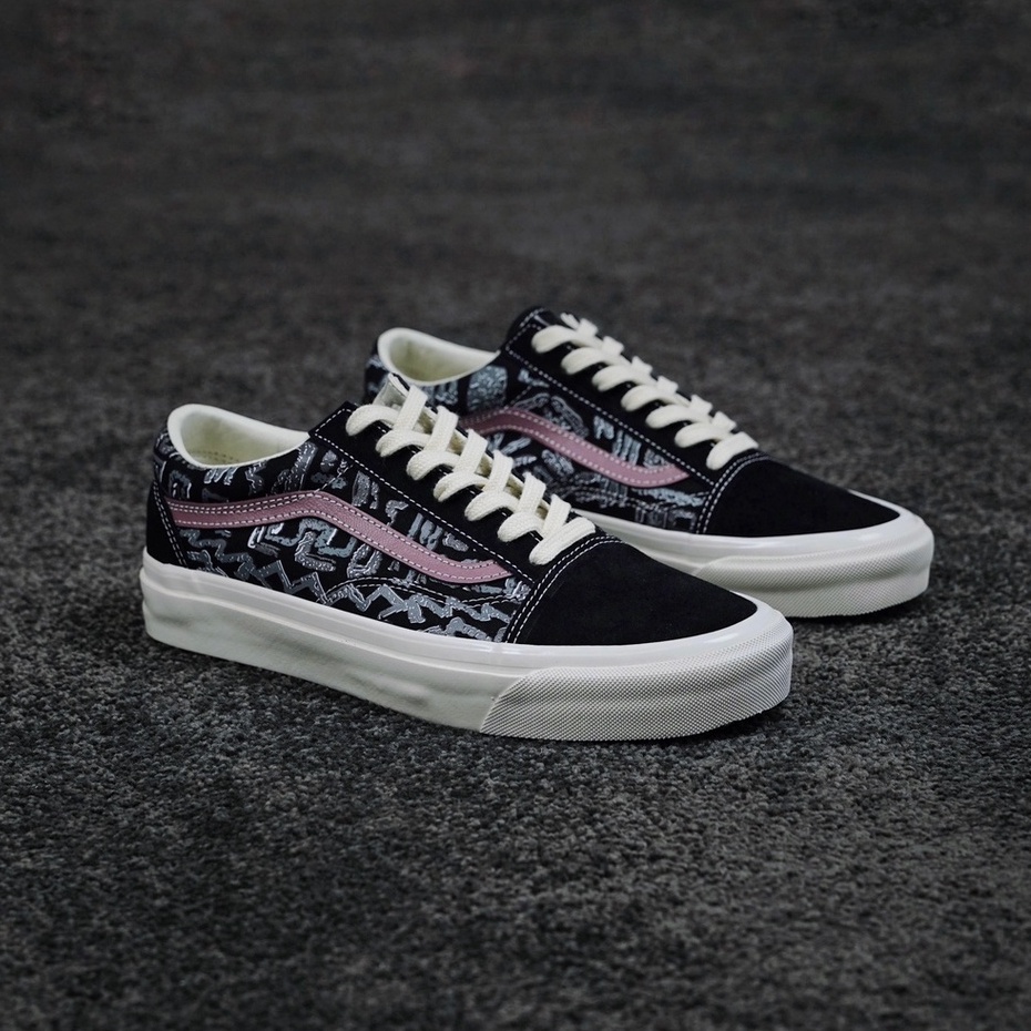 Vans Vault OG Old Skool LX Giày canvas Cổ Thấp Họa Tiết graffiti Đường Phố Mỹ-1016