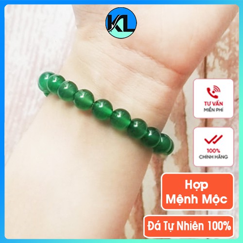Vòng mã não xanh lá cỡ hạt nhỏ cho nữ mệnh mộc nước đá trong ý nghĩa phong thủy may mắn tài lộc - Kila Store