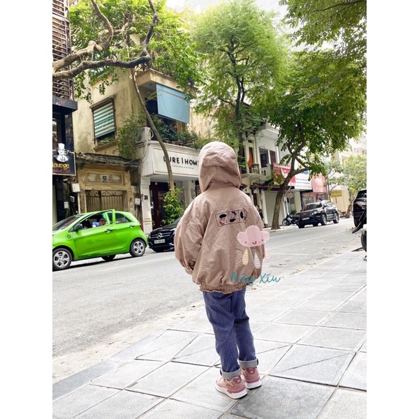 (100,110,120,130)Áo khoác gió 2 lớp siêu nhẹ Hàn Quốc hồng Moimoln