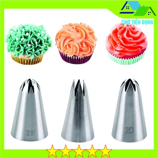 Đui Bắt Kem 1M 2D 2F Dụng Cụ Làm Bánh Sinh Nhật Bông Lan Cupcake Cao cấp - CBDUI1M2D2F