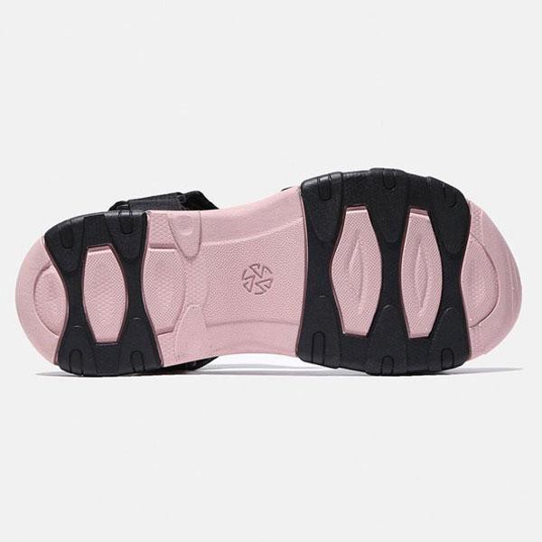 Giầy sandal Shondo Girly đế hồng quai đen GIM7010