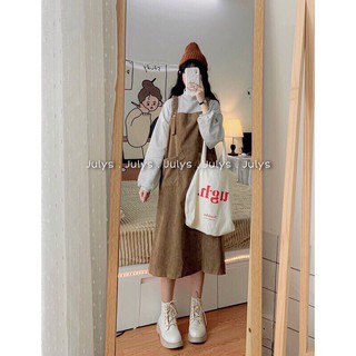 Váy Yếm Nhung Dài 2 Màu