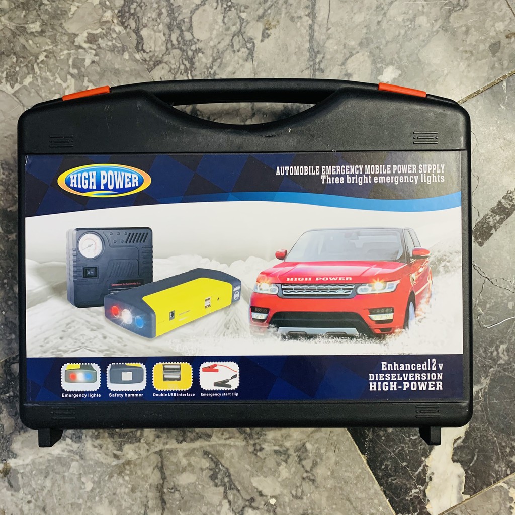 Bộ Kích Bình Ô Tô Đa Năng Kiêm Sạc Dự Phòng Kèm Bơm Lốp Xe, Bộ Kích Bình Ô Tô Cao Cấp 3 Trong 1