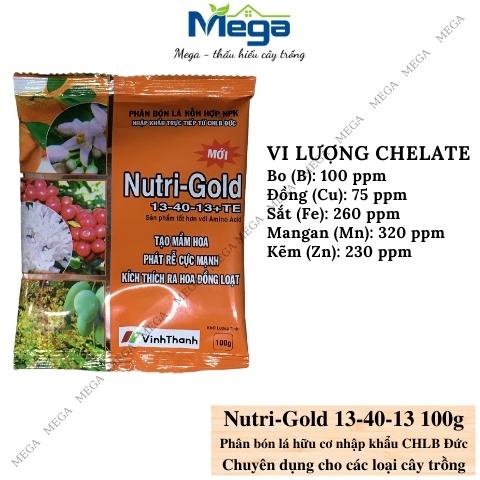 Nutrigold 13-40-13 100g siêu lân nhập khẩu Đức: kích thích ra hoa, ủ mầm hoa, ra rễ cực mạnh - mega