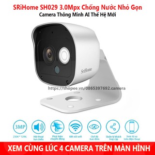 Camera Ip WiFi SriHome SH029 NEW - 3Mpx - Chống Nước - Nhỏ Gọn