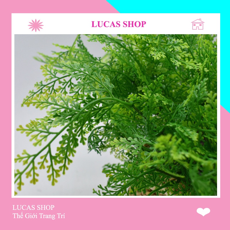 Lá Giả- Cụm Lá Dương Xỉ, Cắm Điểm 40cm 7 Nhánh Decor Lọ Hoa, Làm Hoa Handmade Chụp Ảnh
