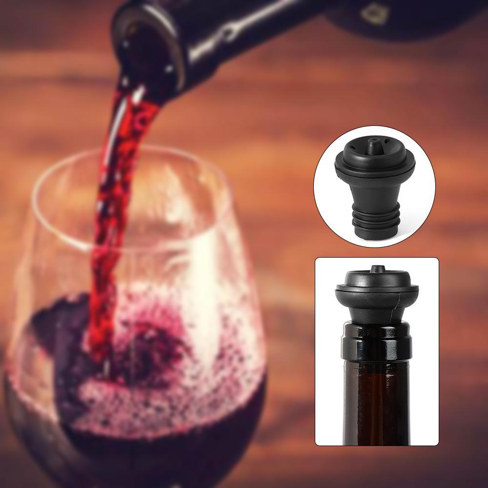 1 / 5 Nút Chặn Chai Rượu Hút Chân Không Màu Đen