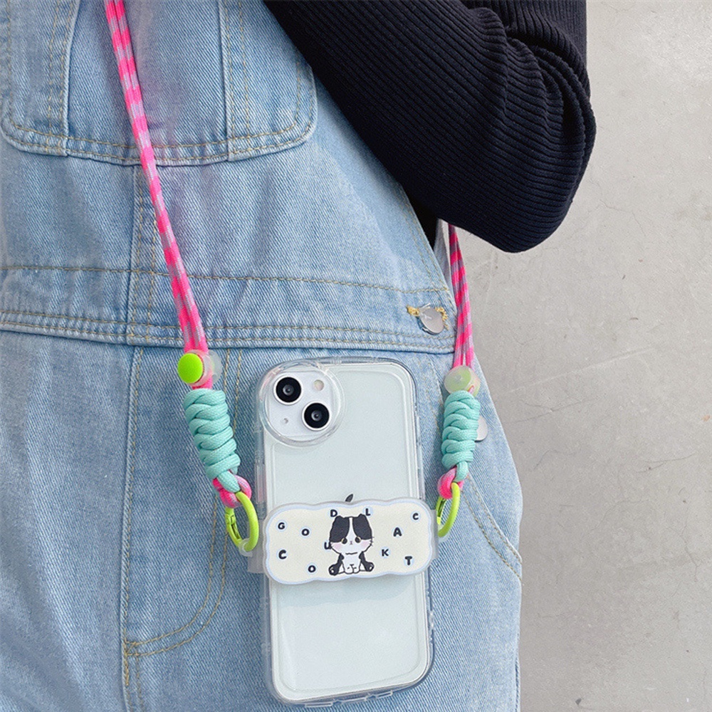 Dây Đeo Điện Thoại 110cm Kèm Kẹp Chống Thất Lạc Họa Tiết Hoạt Hình Kuromi Cinnamoroll Nhiều Màu Dễ Thương