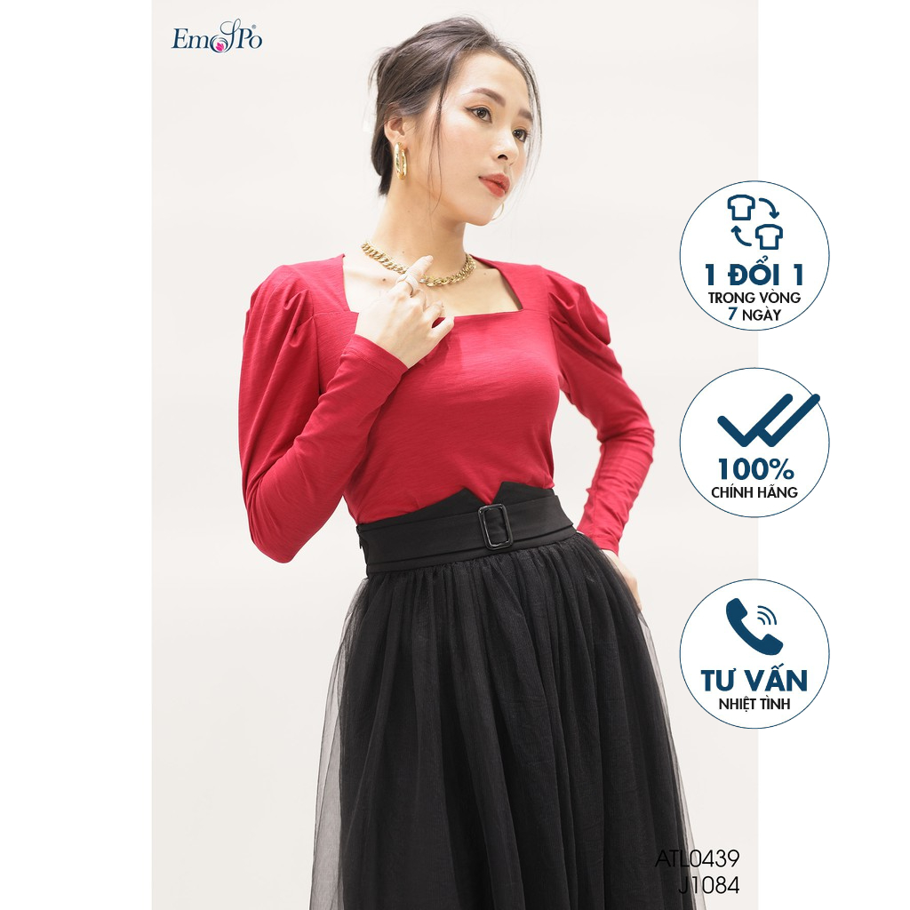 Áo thun cổ vuông, tay bồng Emspo ATL0439