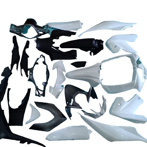 Bộ dàn áo xe WAVE RSX 110 màu TRẮNG GHI đời 2010 - 2012, nhựa nguyên sinh ABS cao cấp G549