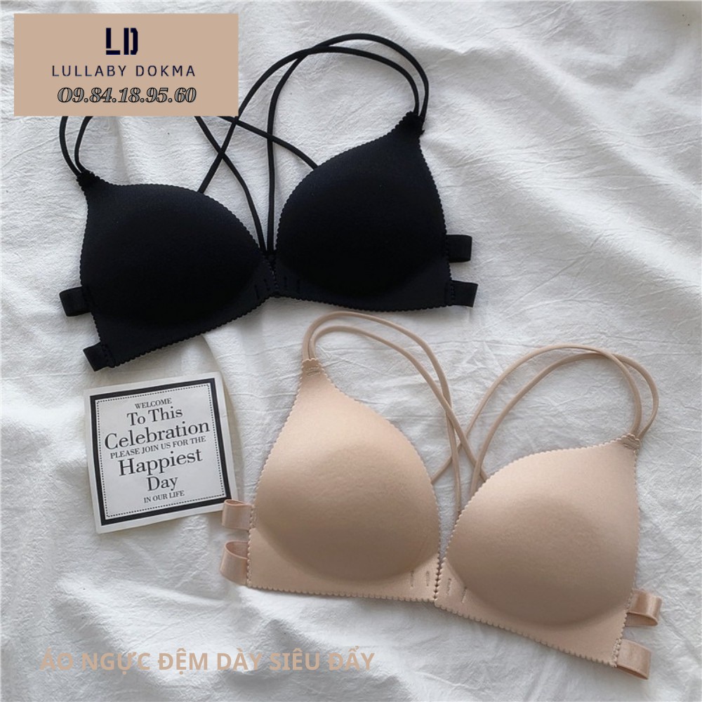 Áo Lót Nữ Bra Đúc Su Nâng Ngực Cài Trước - Áo Ngực ren sexy 2 dây đan chéo lưng tôn vòng một gợi cảm cho nàng