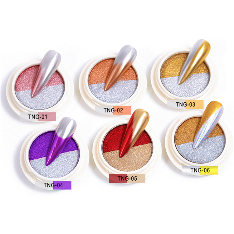 MONJA [Hàng mới về] Hộp bột đắp móng hiệu ứng tráng gương 2 màu chuyên nghiệp