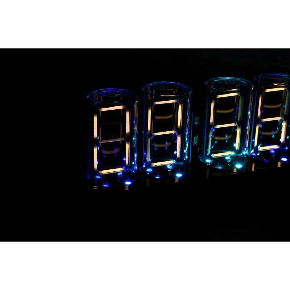 Đồng Hồ Điện Tử Dạ Quang Ống Rgb Đơn Giản Sáng Tạo