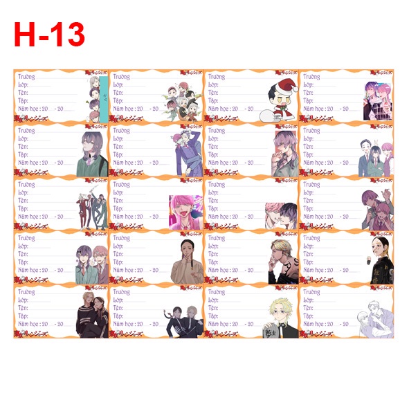 Nhãn vở Rindou Haitani Sanzu Tokyo Revengers Nhãn Tập Haitani Tokyo Revengers