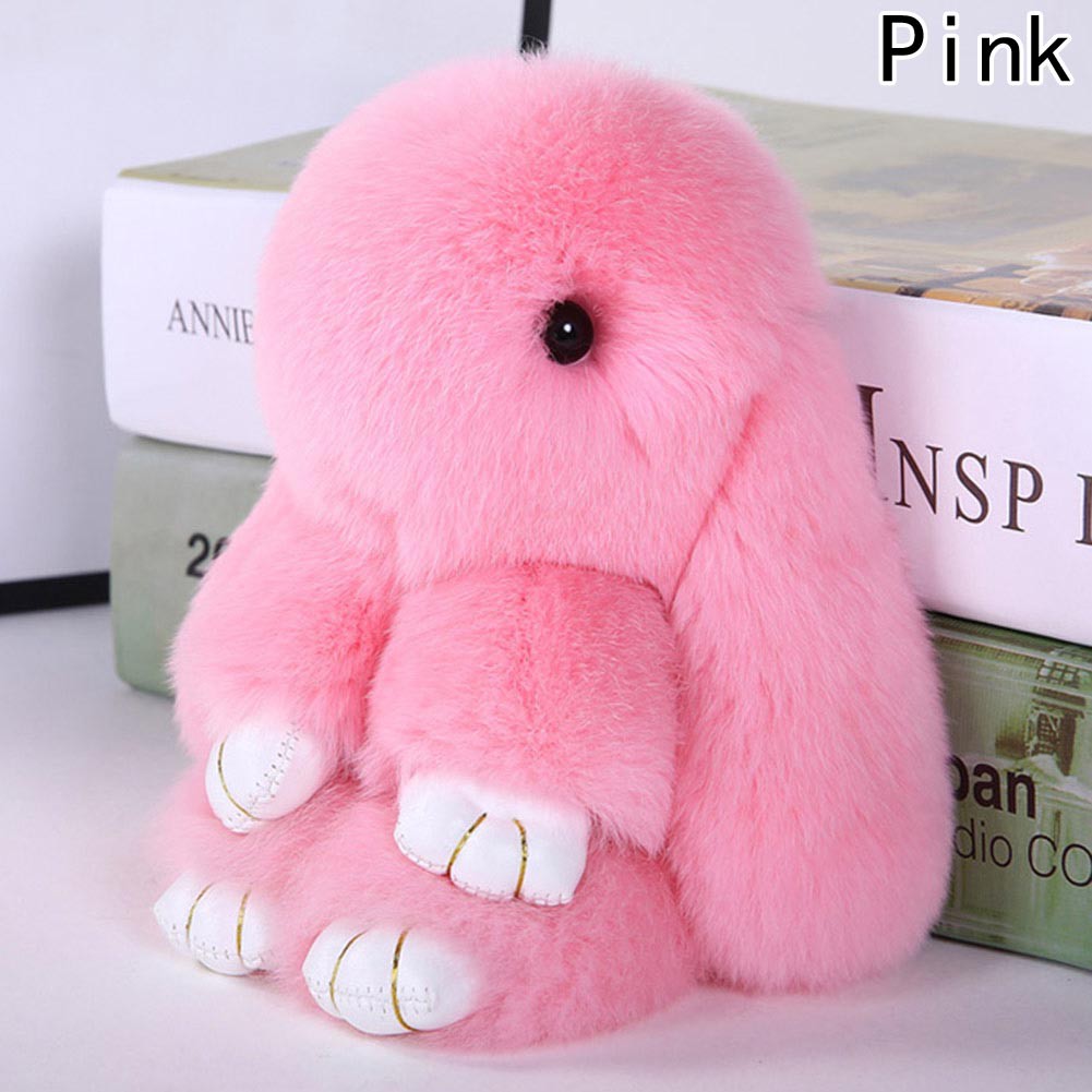 Móc khóa trang trí hình thỏ nhồi bông siêu dễ thương