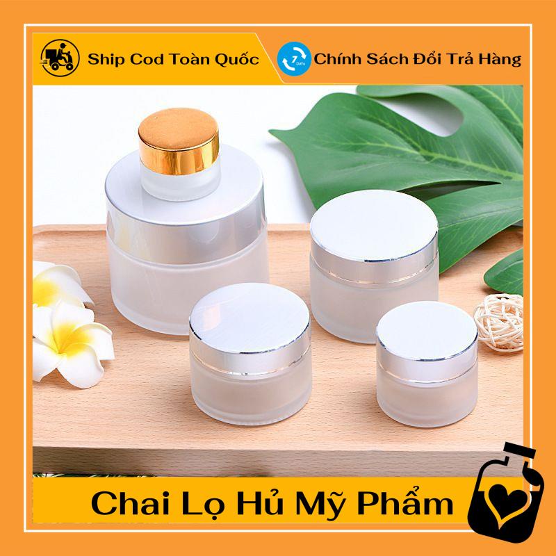 Hủ Đựng Kem ❤ TOP GIÁ RẺ ❤ Hũ đựng kem thủy tinh bạc 30g/50g / Hũ chiết kem , phụ kiện du lịch