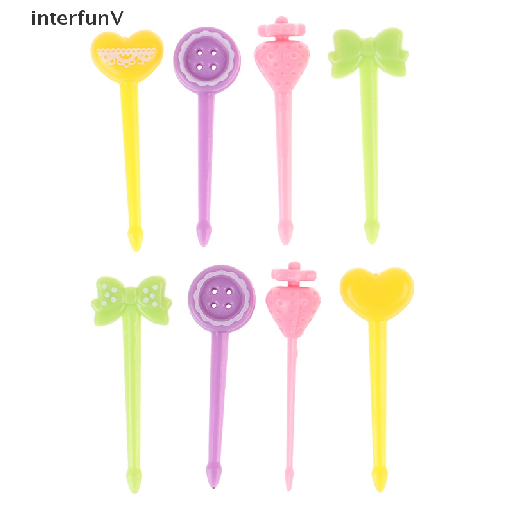 Set 8 Nĩa Ăn Trái Cây / Thức Ăn Tráng Miệng Mini Cho Bé