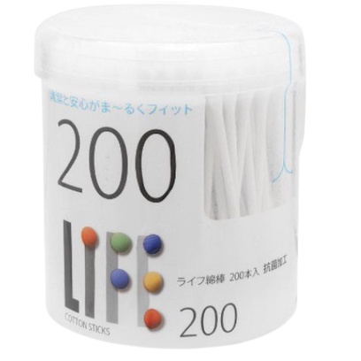 Tăm Bông Thân Giấy Kháng Khuẩn LIFE 200 cây xoắn/ đầu tròn 200 cây.