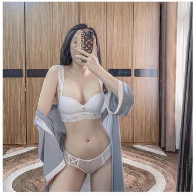 Set Đồ Lót Nữ LOLIMUT Ren Không Gọng Đệm Mút Xoài, Bộ Underwear Nội Y Sexy Quần Chip Ren Quai Dây Đan Chéo Chữ X | BigBuy360 - bigbuy360.vn