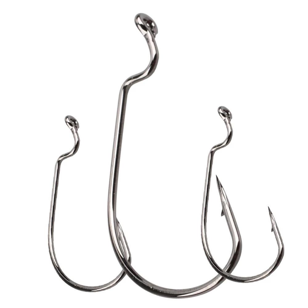 Móc Câu Cá Bằng Thép Carbon Mềm Chất Lượng Cao # 6#Bộ 5 / 0 / 50 Móc Câu Cá Chuyên Dụng Chất Lượng Cao