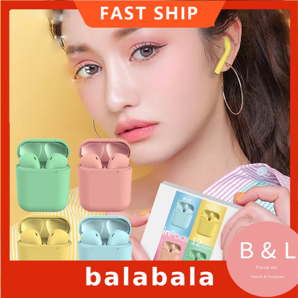 ⚡Tai nghe không dây cảm ứng mới 12 i7s Bluetooth 5.0 TWS HiFi Macaron Earbud