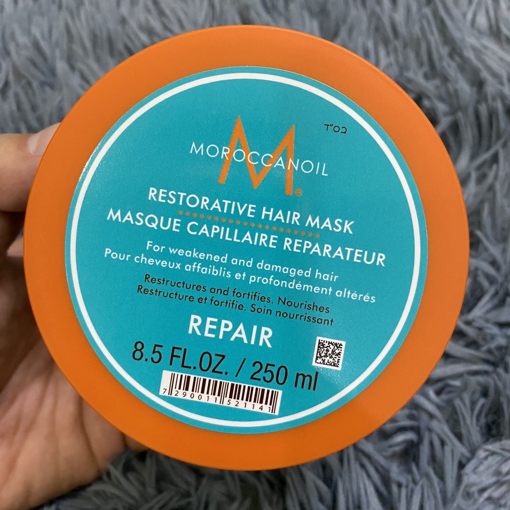 Chính hãng  Hấp dầu (mặt nạ) phục hồi tóc Moroccanoil Repair Mask 250ml ( viền vàng) ( New 2021 )