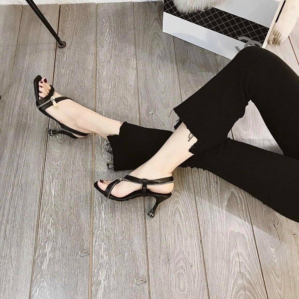 Giày sandal quai chéo phối dây kéo - TB455