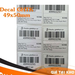 Tem giao nhận ghtk 49x50 x 7m