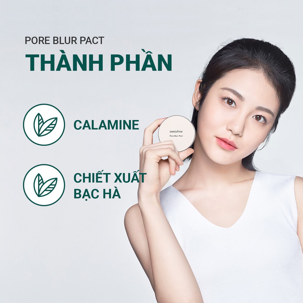 [Mã INNI40K giảm 40K đơn 359K]Phấn phủ che phủ lỗ chân lông dạng nén innisfree Pore Blur Pact 12.5g