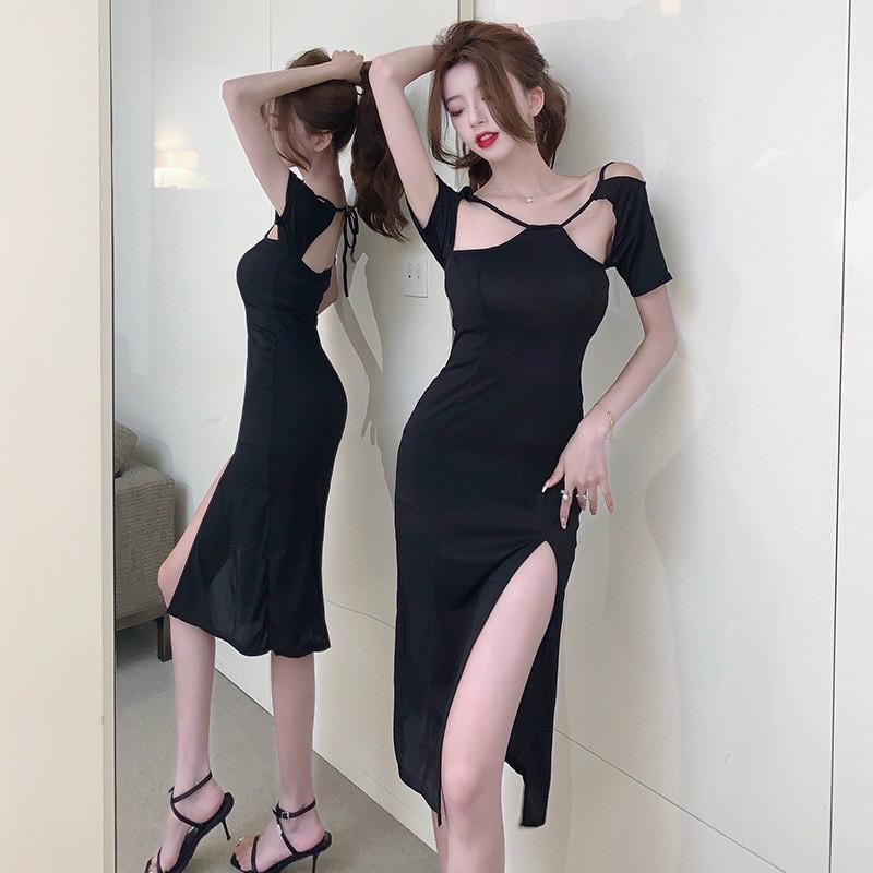 Đầm body maxi Midi TK xẻ đùi sexy len tăm QC mềm mịn khoét vai 2 kiểu Tay Dài( Tay Ngắn) Form chuẩn chất đẹp,tôn dáng 3v | WebRaoVat - webraovat.net.vn