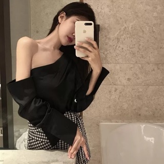 (Sẵn) Set váy trễ vai / Chân váy kẻ
