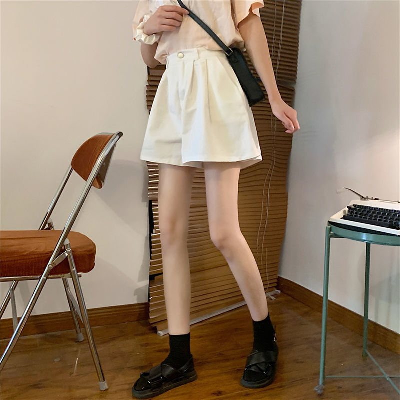 Quần short nữ lưng cao ống rộng thời trang Hàn Quốc