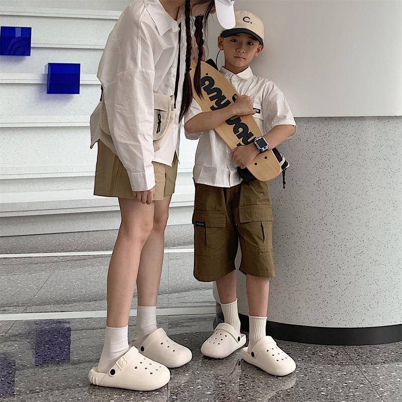 Dép crocs xixitiao màu trơn bằng eva êm nhẹ đế mềm chống trượt đục lỗ thoáng khí unisex