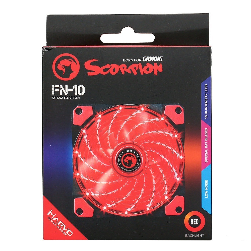 [Mã ELFLASH5 giảm 20K đơn 50K] QUẠT TẢN NHIỆT THÙNG MÁY CPU FAN CASE 12 INCH MARVO FN 10 CÓ ĐÈN LED XANH , ĐỎ